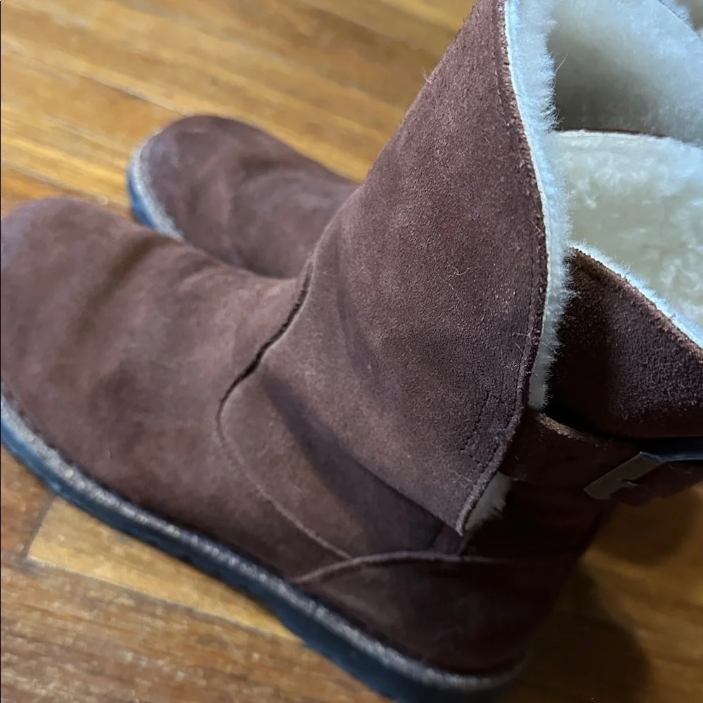 Birkenstock Uppsala Shearling Brown Suede Boots, Sz 40 (US 9-9.5)